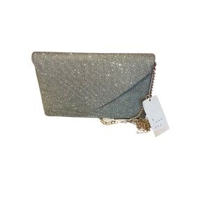 A New Day Glittering Silver Clutch